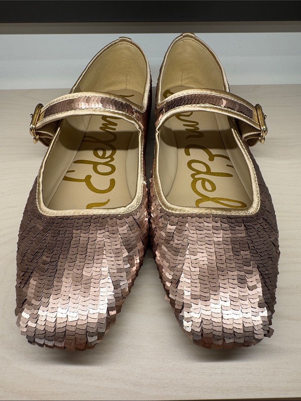 Sam Edelman Michaela Mary Jane Flat Molten Gold